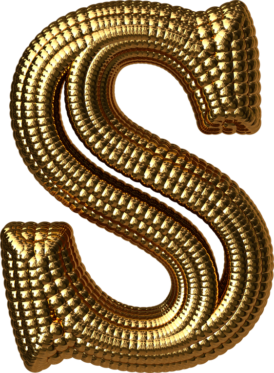 Golden capital letter s