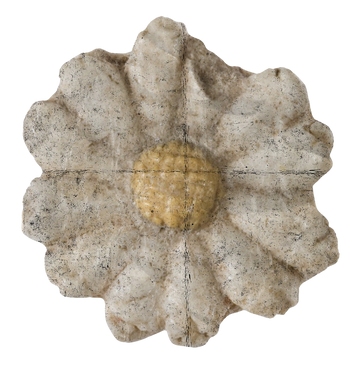 Weathered Historical Flower Sculpture Cut-out