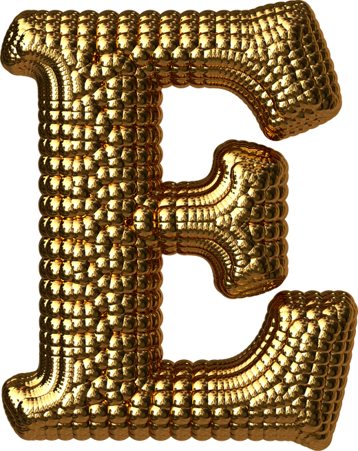 3D Gold Letter E