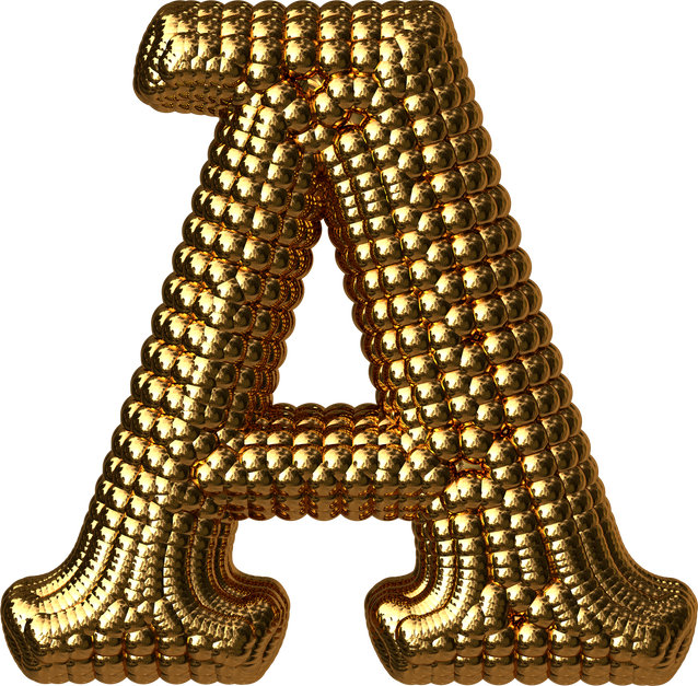 3D Gold Letter A